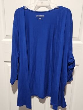 Catherines Suprema Bright Blue Open-Front Cardigan